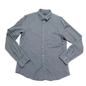 Treasure & Bond Men’s SZ Large Gray 100% Cotton Button Front Shirt Long Sleeve